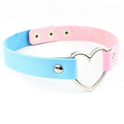 Heart Buckled Leather Choker