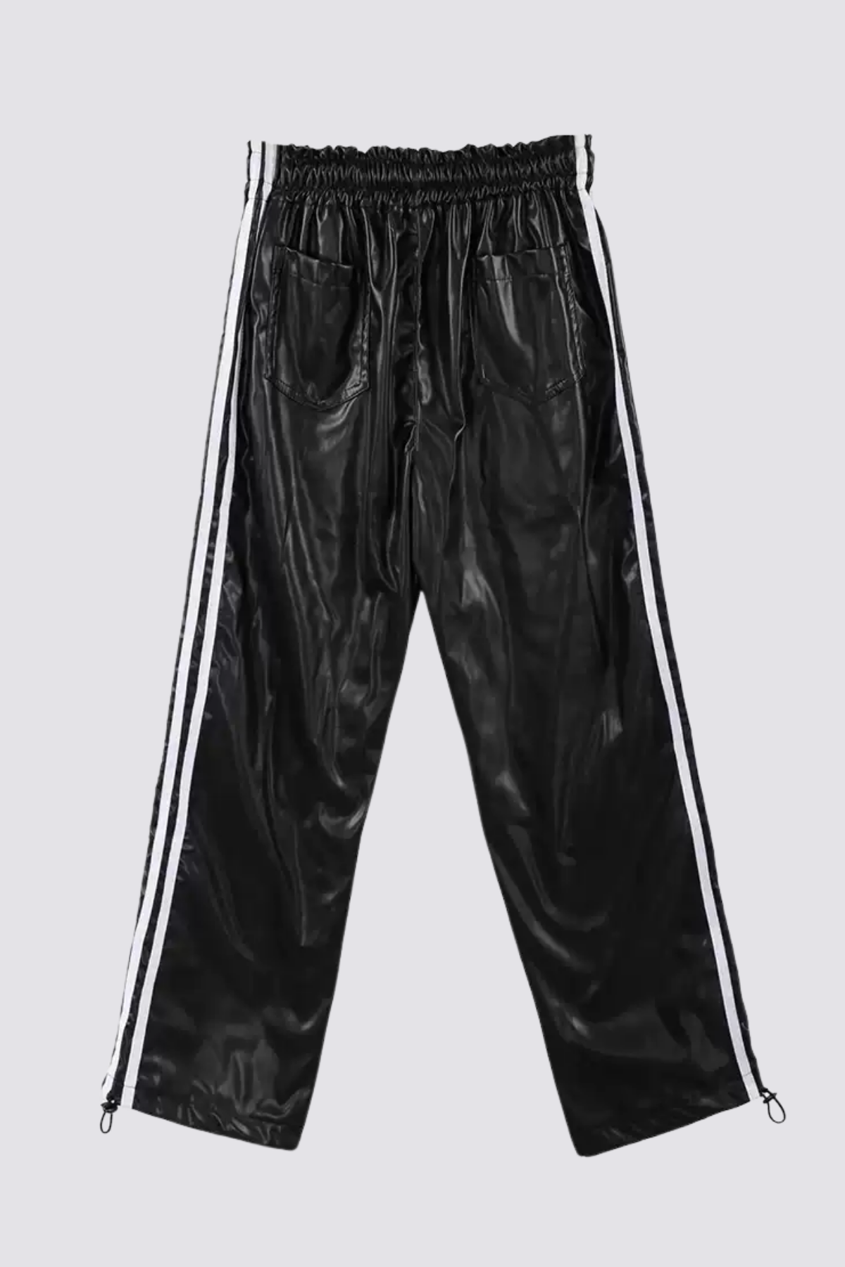 Hard Coil Leather Straight Pants