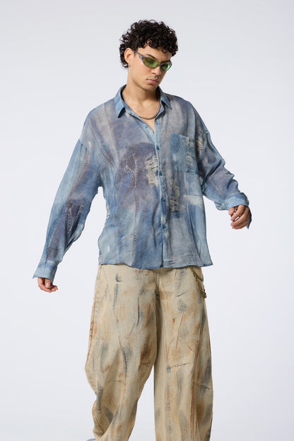 Hard Tint Denim Print Shirts