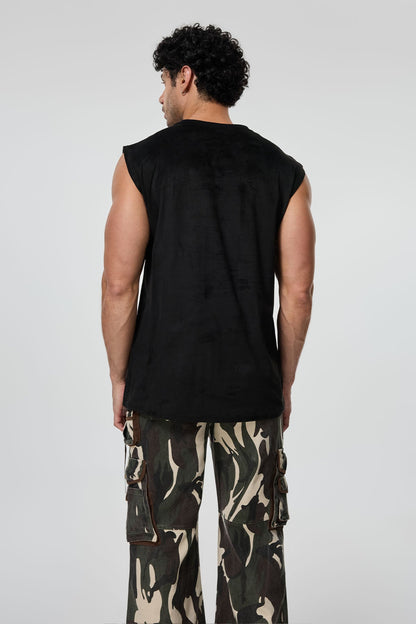 Hazy Fold Kitty Print Sleeveless Top