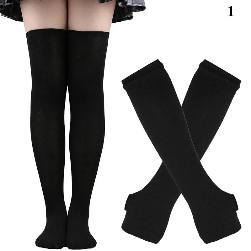 Matching Thigh High + Handwarmer Set