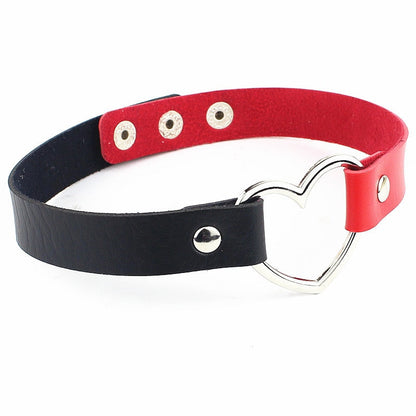 Heart Buckled Leather Choker