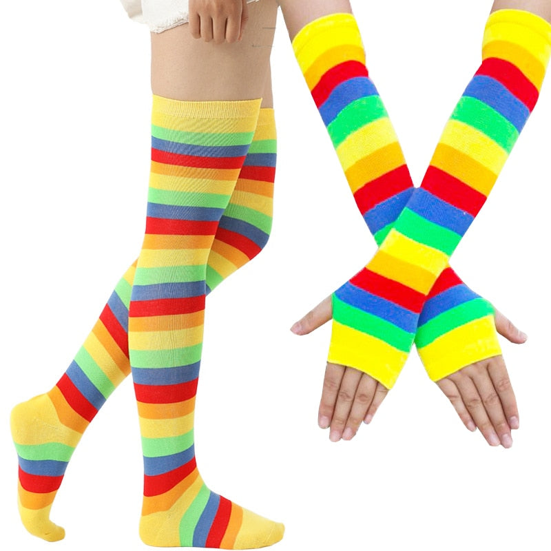Rainbow Thigh High & Sleeves