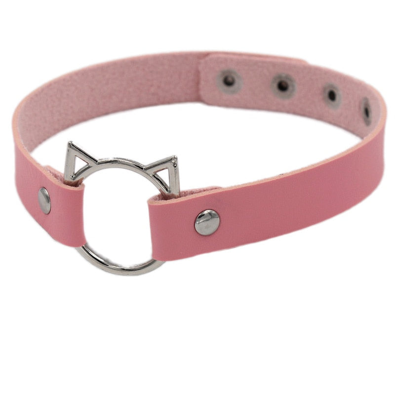 Heart Buckled Leather Choker