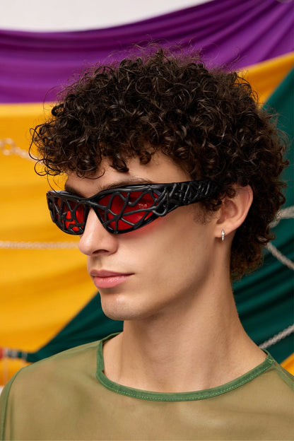 Heat Filter Glue Sunglasses Red
