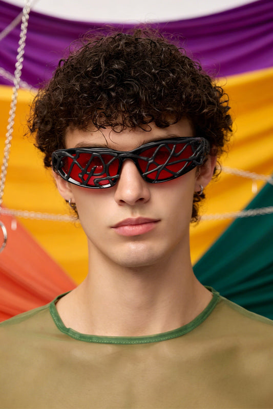Heat Filter Glue Sunglasses Red