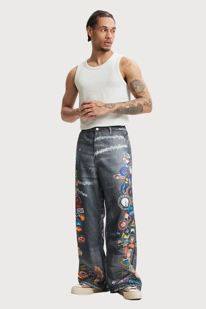 Heatline Rush Print Straight Jeans