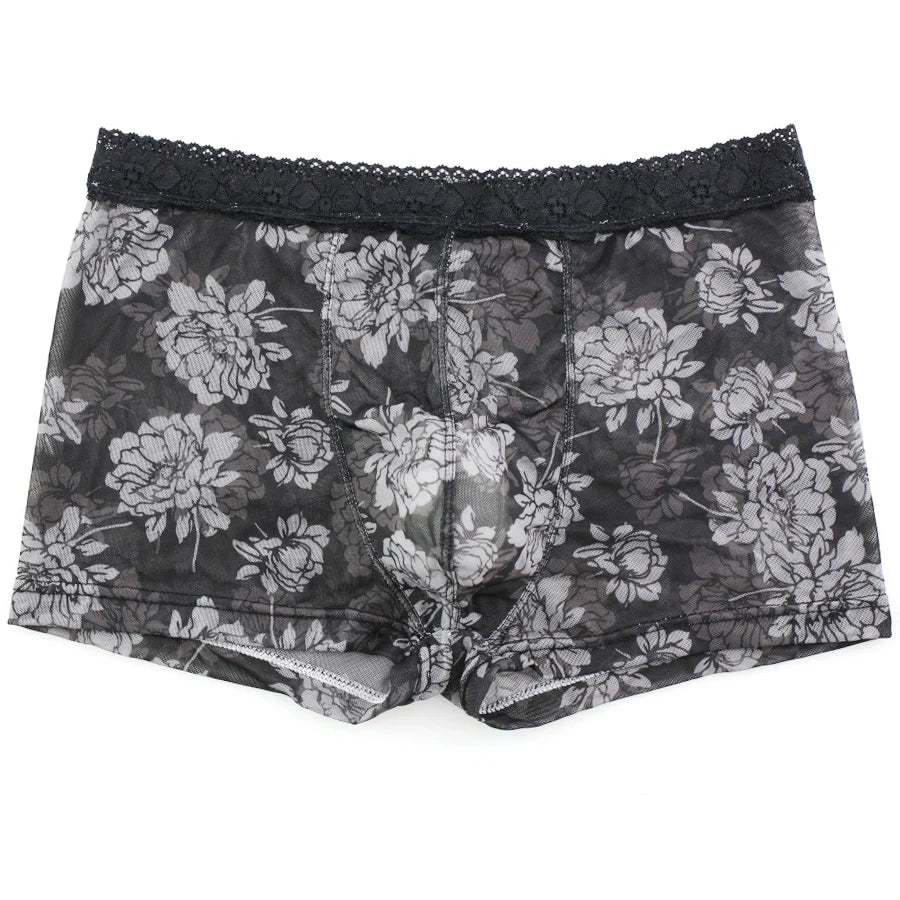 Tight Floral Print Boxer Briefs