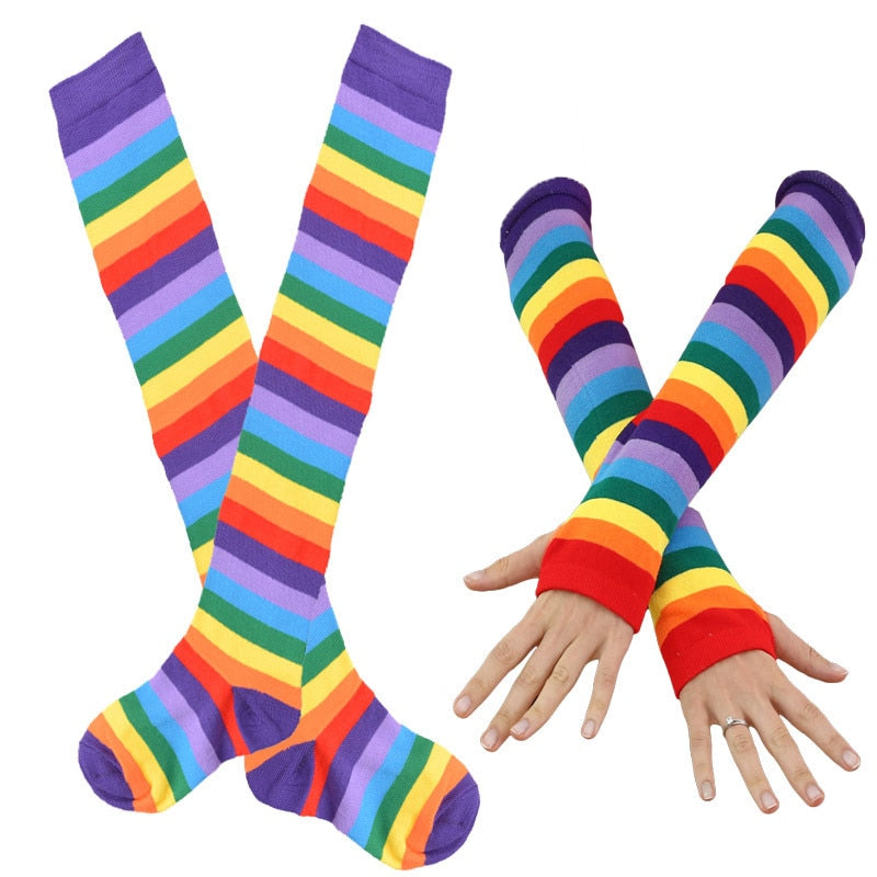 Rainbow Thigh High & Sleeves