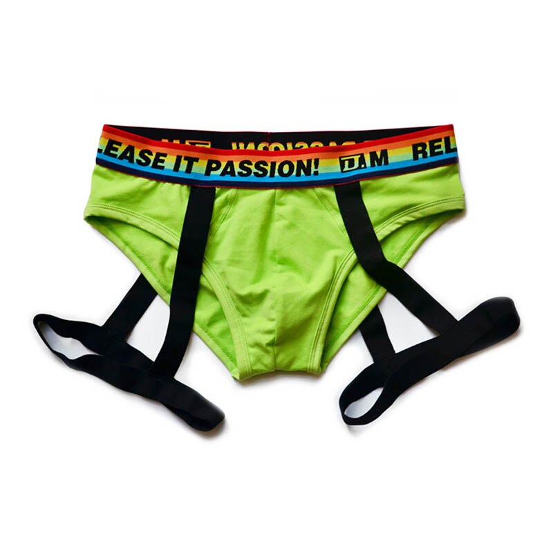 D.M. Rainbow Solid Color Suspender Briefs