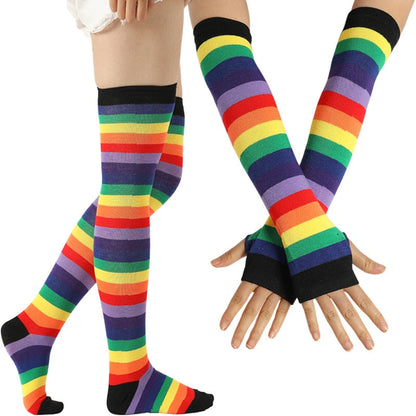 Rainbow Thigh High & Sleeves