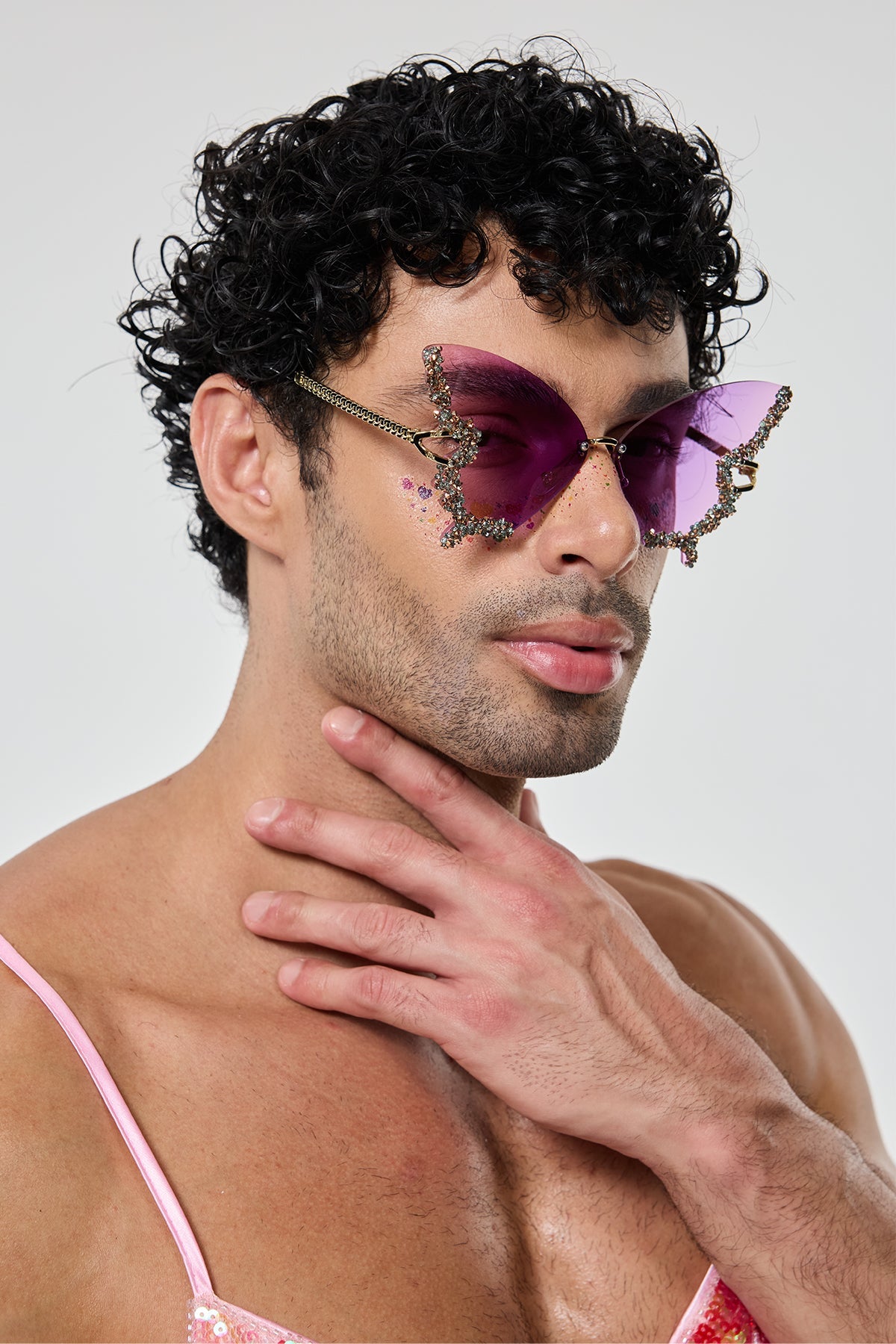 Hidden Glare Butterfly Rhinestone Sunglasses