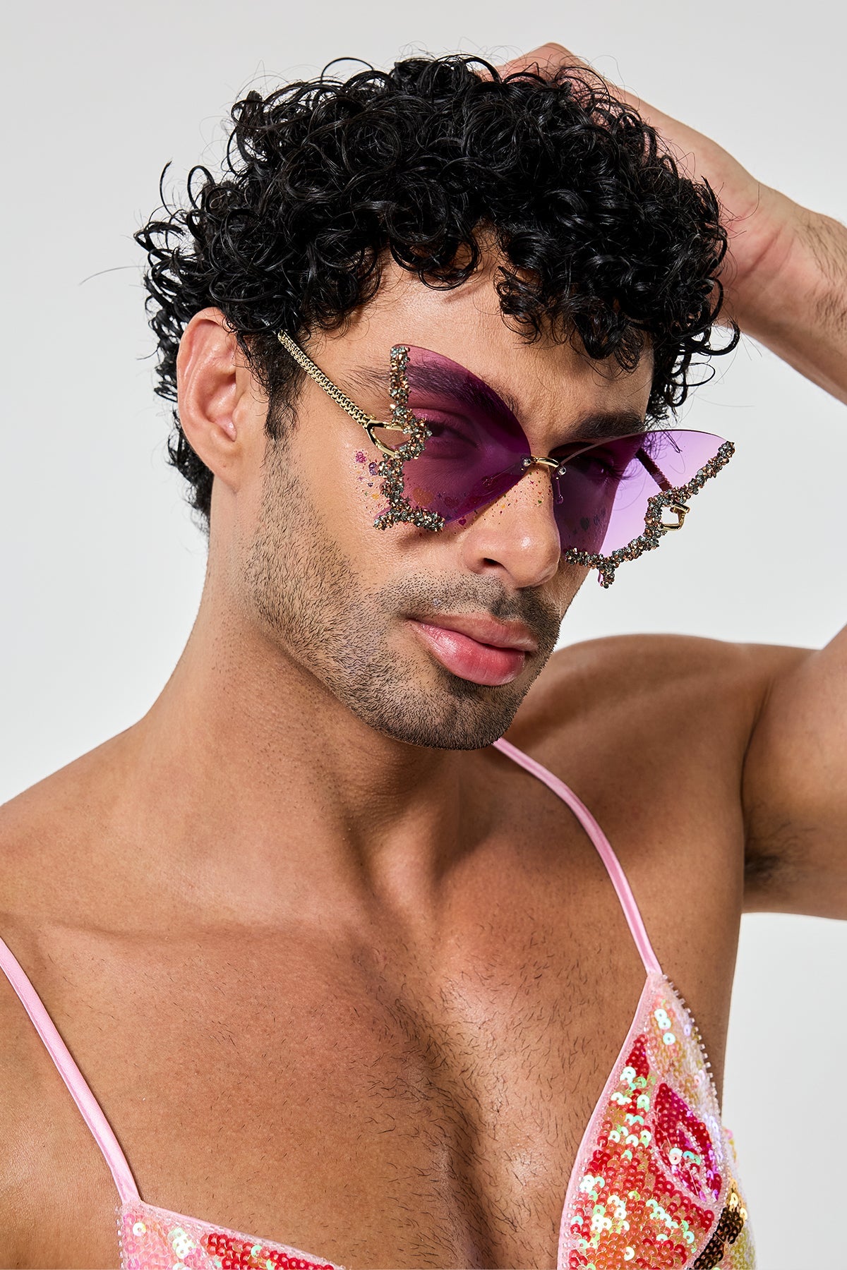 Hidden Glare Butterfly Rhinestone Sunglasses