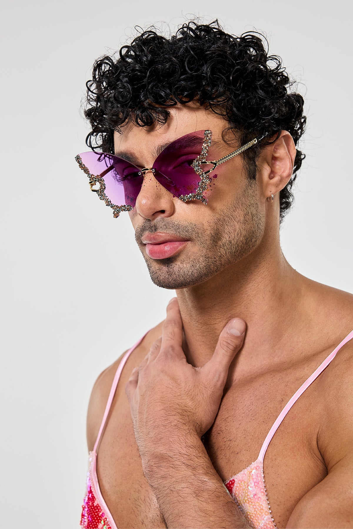 Hidden Glare Butterfly Rhinestone Sunglasses