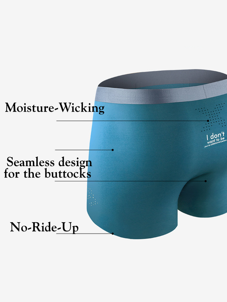 Men's Dual-Raised Support Seamless Solid Color Trunks