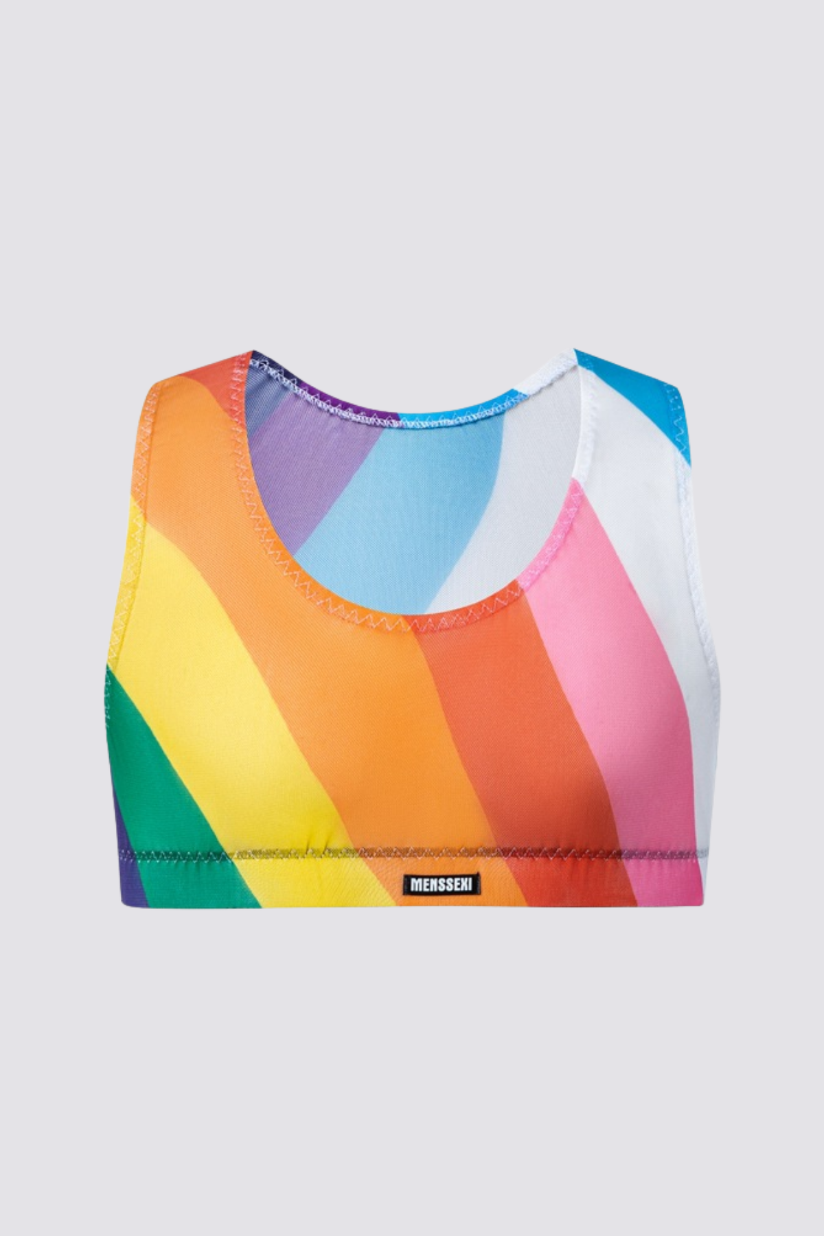 High Break Print Crop Top