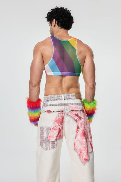 High Break Print Crop Top