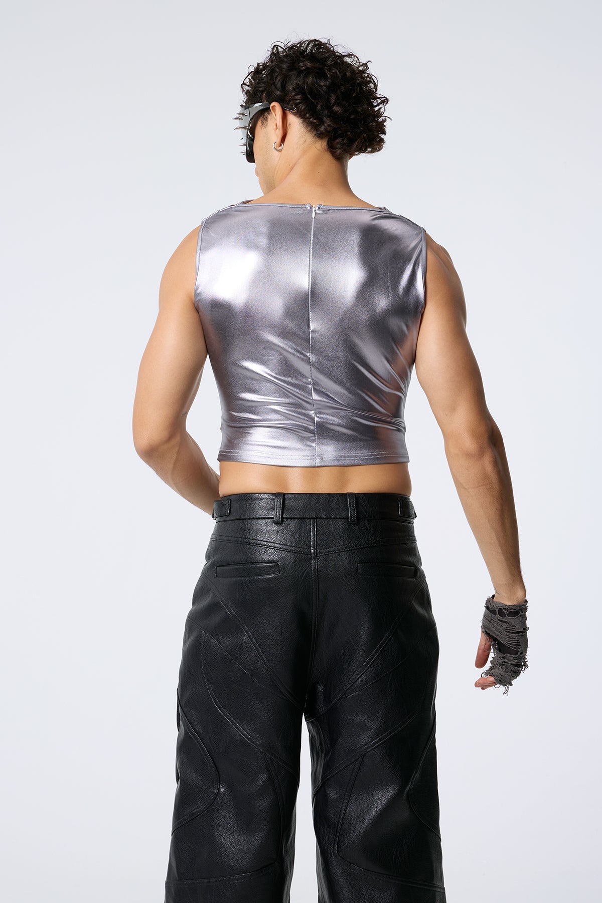 Hip Flash Sleeveless Metallic Top