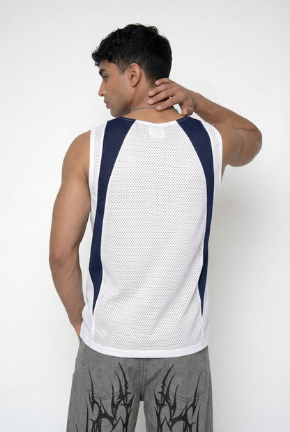 Hollow Fade Cutout Sleeveless Top White