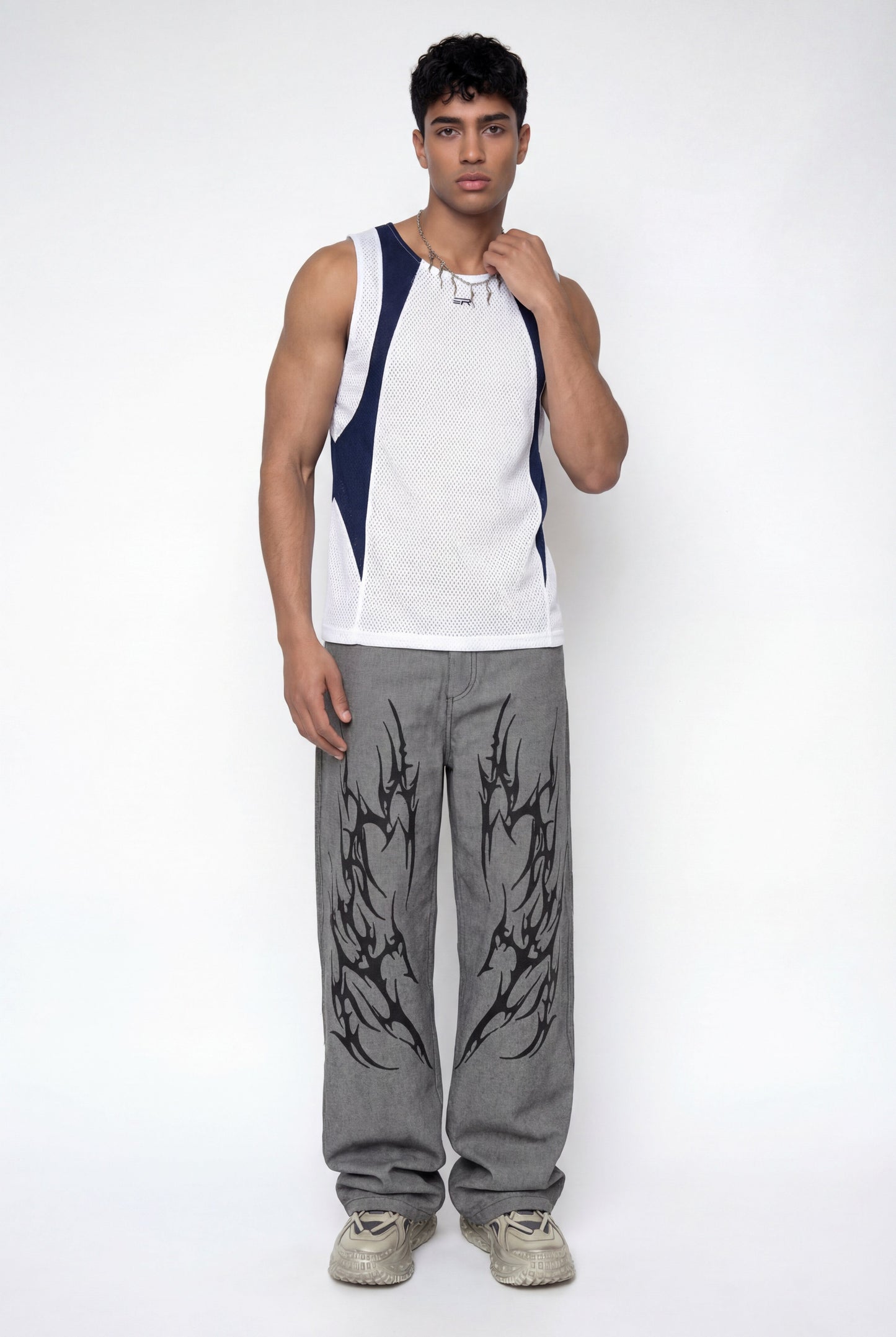 Hollow Fade Cutout Sleeveless Top White
