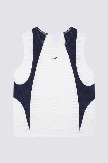 Hollow Fade Cutout Sleeveless Top White