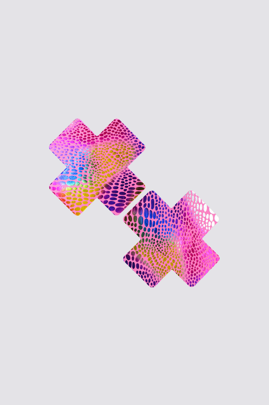 Hologram Kiss Cross Nipple Covers