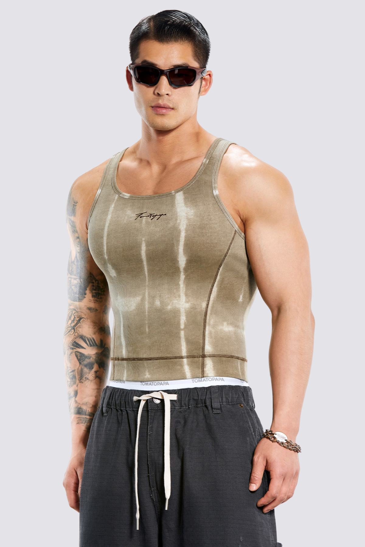 Hush Mark Tank Top Algae Green