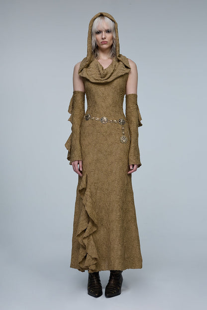 Hybrid Dark Sleeveless Hooded Maxi Dress