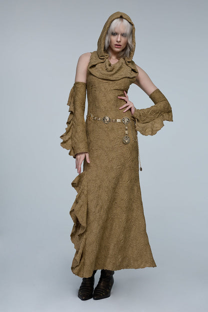 Hybrid Dark Sleeveless Hooded Maxi Dress