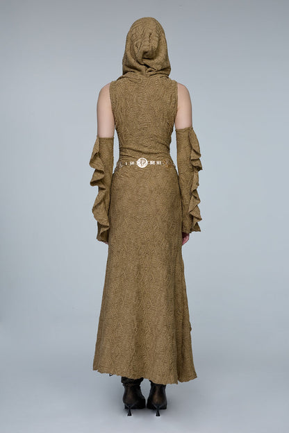 Hybrid Dark Sleeveless Hooded Maxi Dress