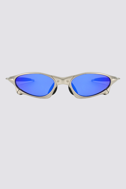 Hybrid Lens Metal Sunglasses Blue