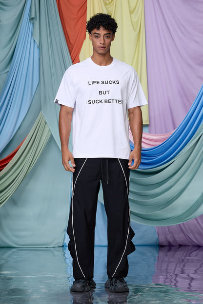 Hybrid Print T-Shirt White