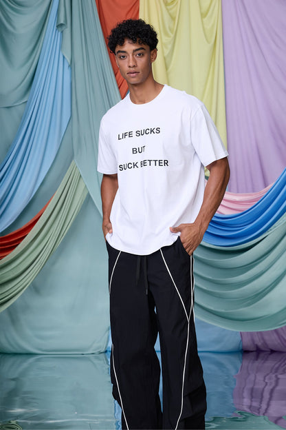 Hybrid Print T-Shirt White