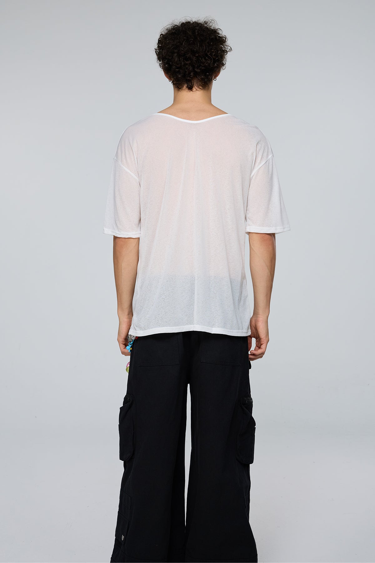 Hybrid Sense Mesh Beaded T-Shirt
