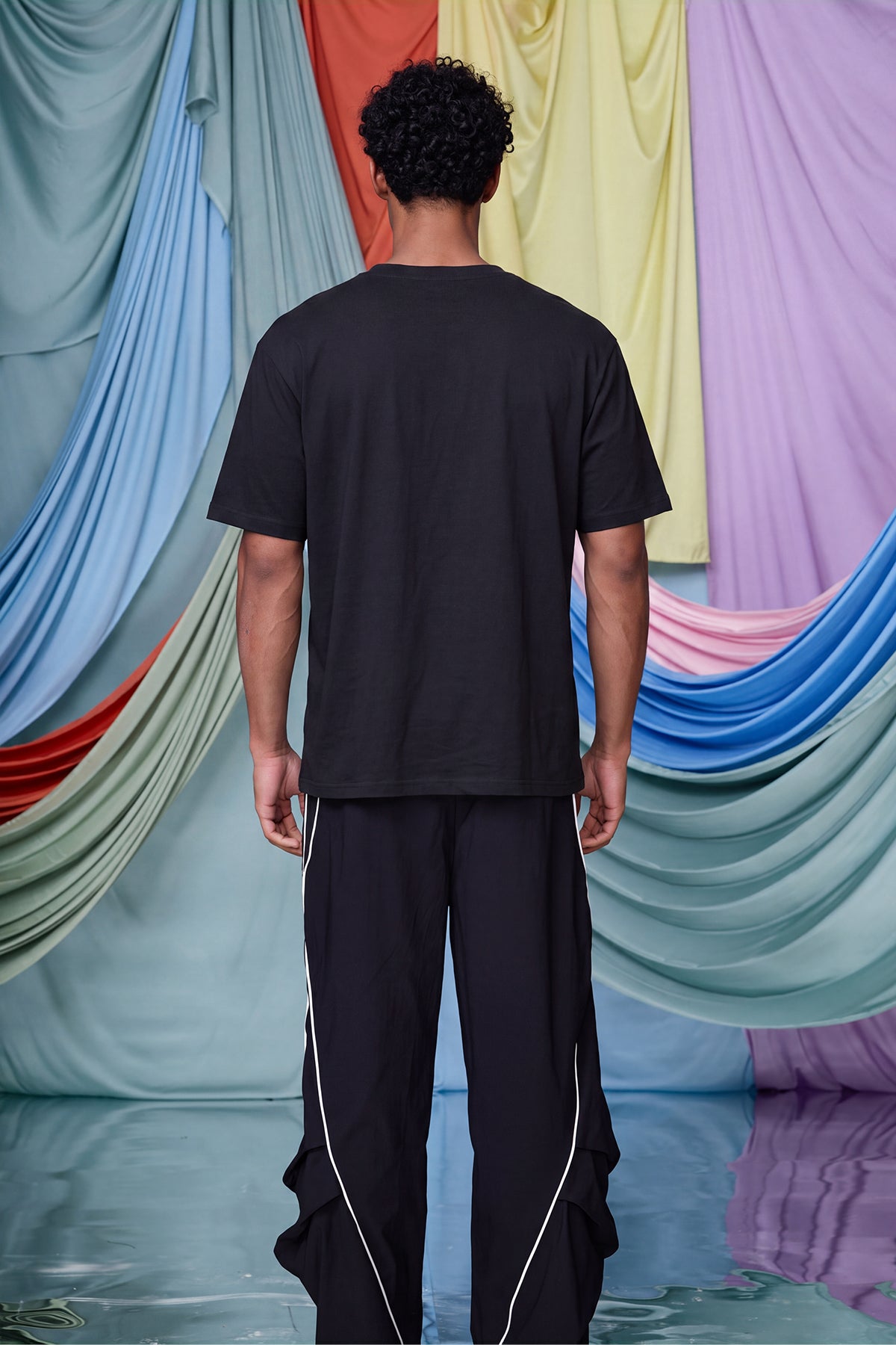 Hybrid Print T-Shirt Black