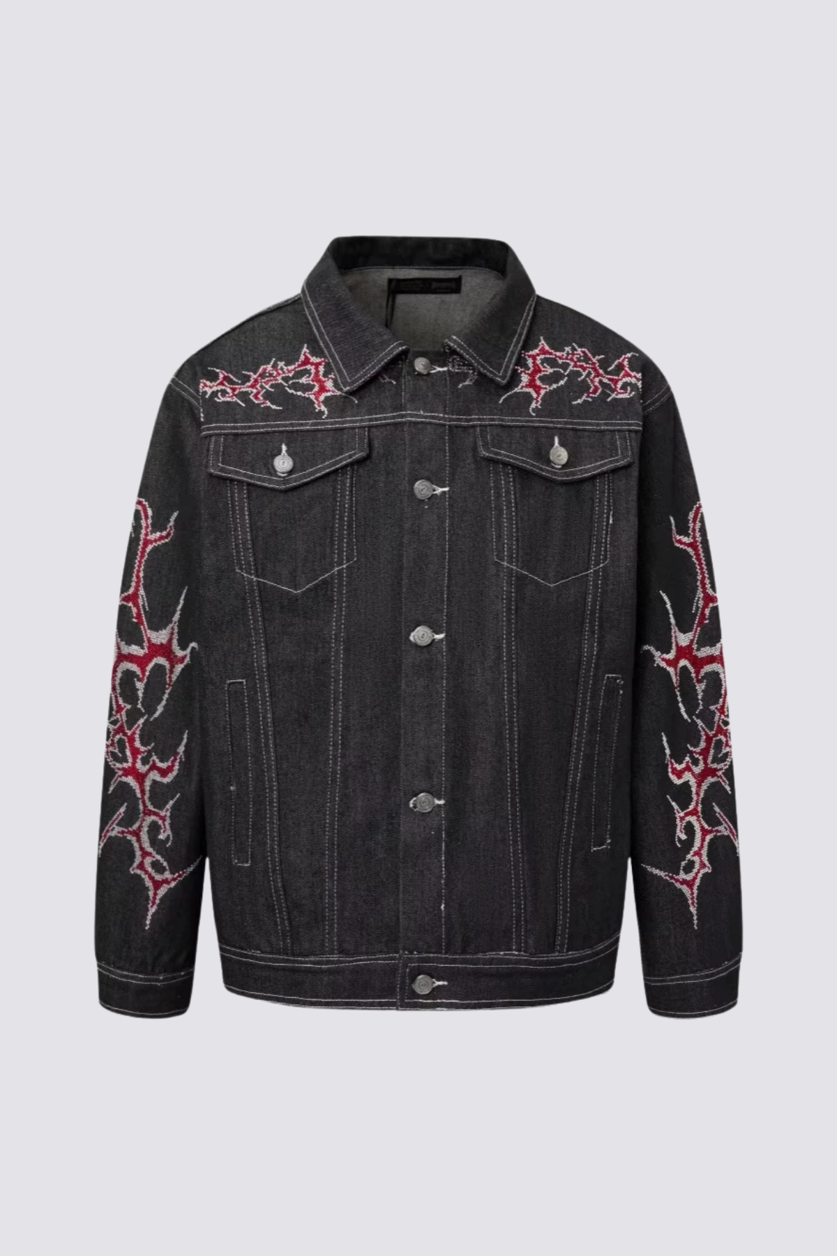 Hype Stitch Rhinestone Denim Jacket
