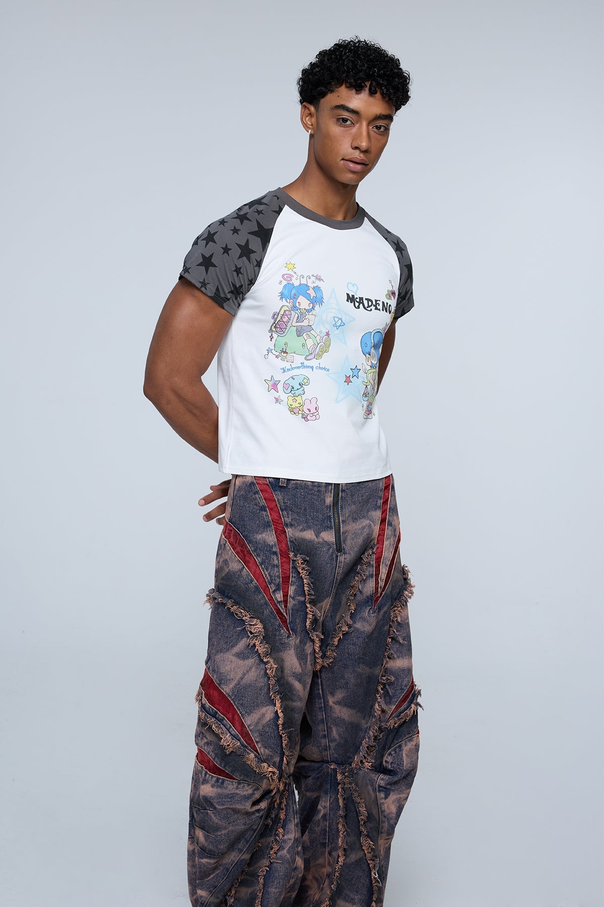 Hyper Cute Y2K Print Star T-Shirt White