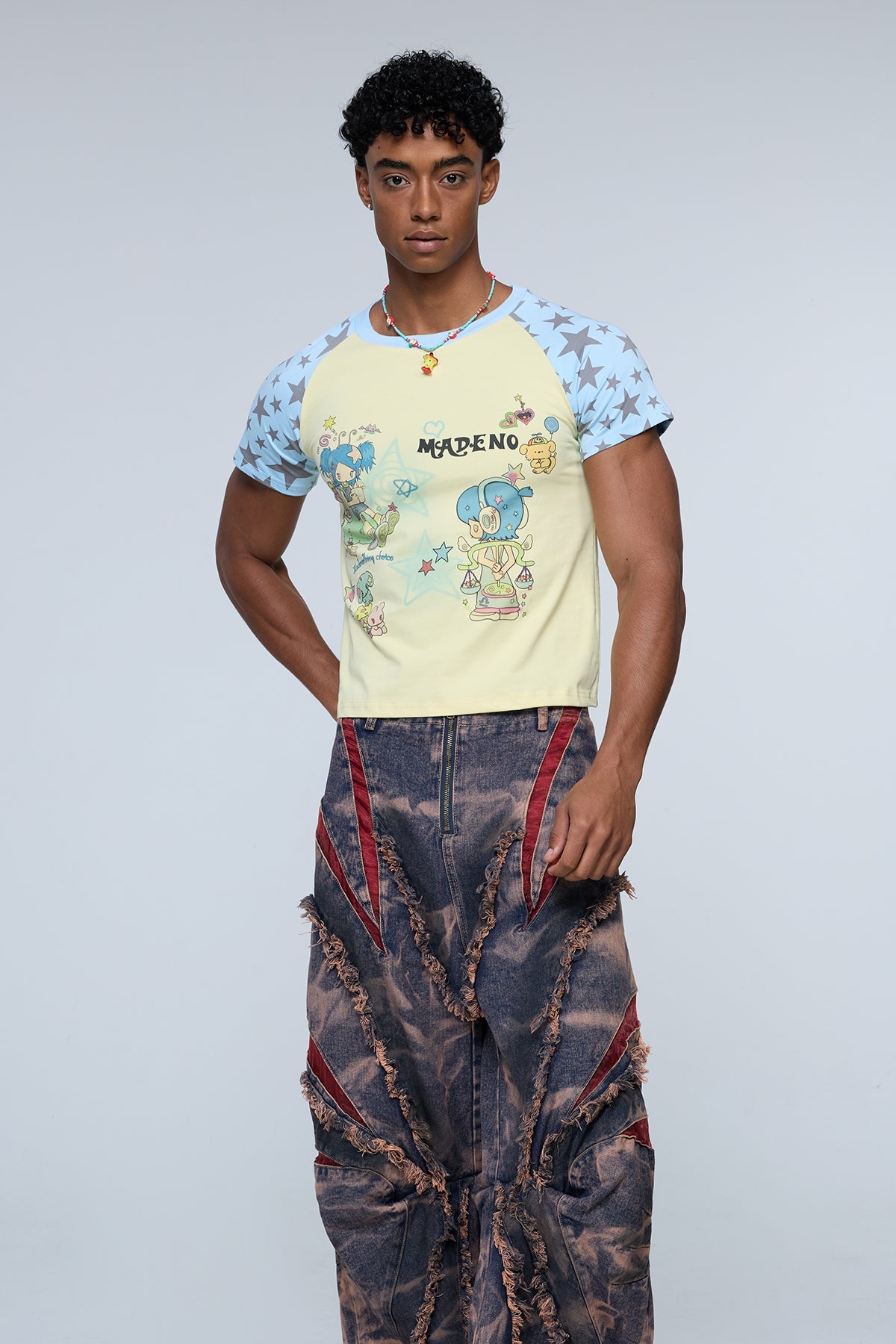 Hyper Cute Y2K Print Star T-Shirt Yellow