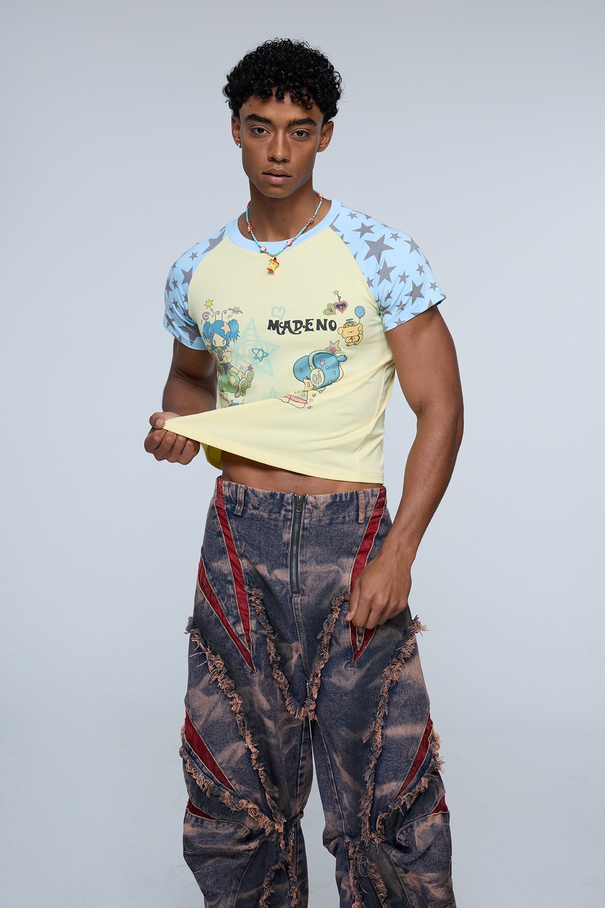 Hyper Cute Y2K Print Star T-Shirt Yellow