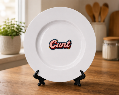 Cunt | Crude Crockery | Side Plate & Display Stand