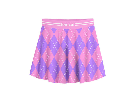 Grape Plaid Skirt