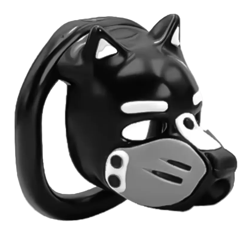 Pup Hood Chastity Cage Grey
