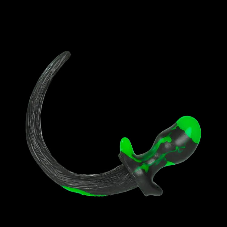 BEAGLE Puppy Tail Butt Plug | Green & Black Swirl