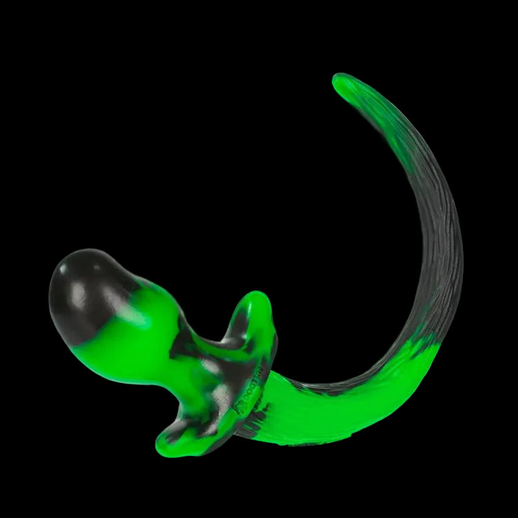 MASTIFF Puppy Tail Butt Plug | Green & Black Swirl