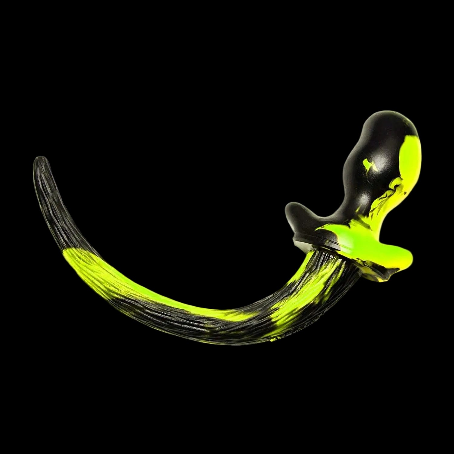 BULLDOG Puppy Tail Butt Plug | Yellow & Black Swirl