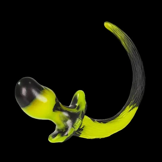 BULLDOG Puppy Tail Butt Plug | Yellow & Black Swirl