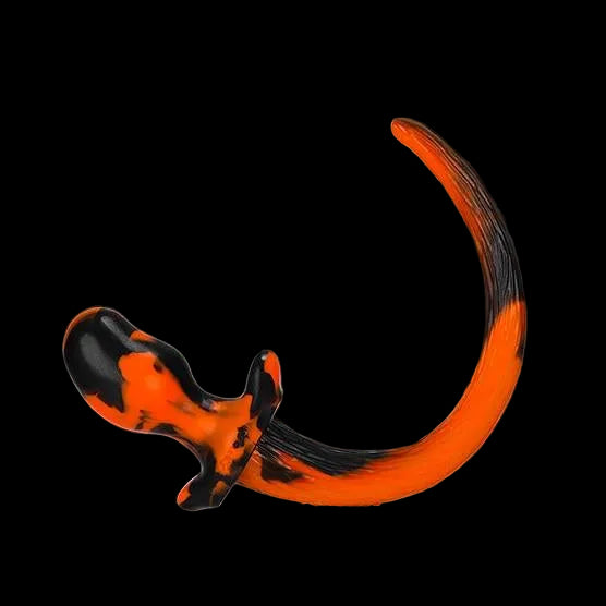 BEAGLE Puppy Tail Butt Plug | Orange & Black Swirl