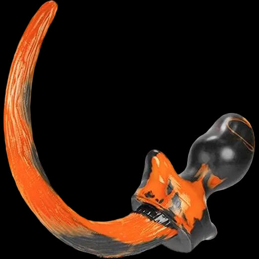 BEAGLE Puppy Tail Butt Plug | Orange & Black Swirl