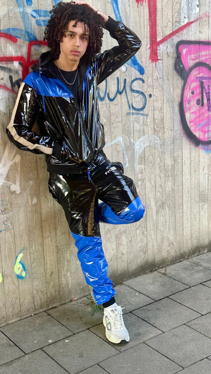 SUIT UP - black / blue / reflective - JACKET - PVC