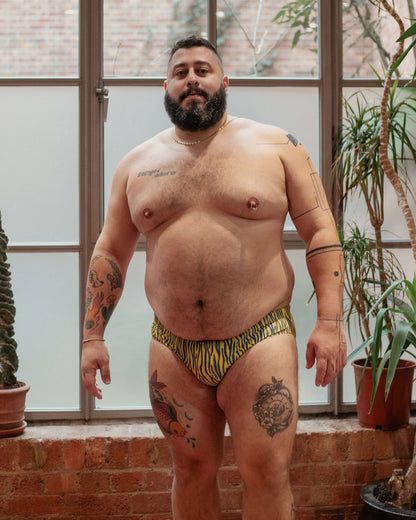 Regular Swim Brief - Yellow Stripe